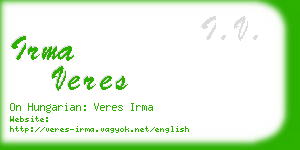 irma veres business card
